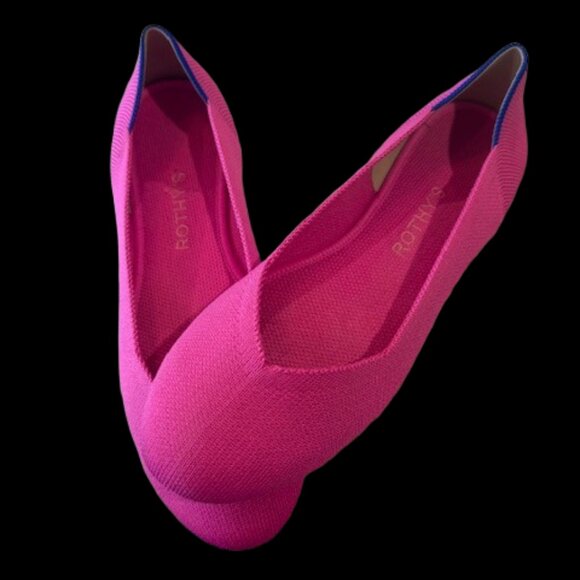 Rothy's Womens Sz8 Flat Dragon Fruit Pink Ballet Flat - Picture 1 of 2